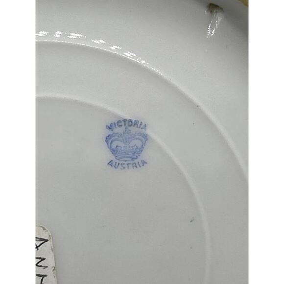 Victoria Austria Sevres Style Kaufmann Watteau Scene Plate Celeste Blue 22K Gold - Picture 9 of 11